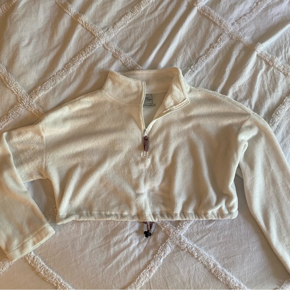 urban outfitters crop fleece 1/4 zip